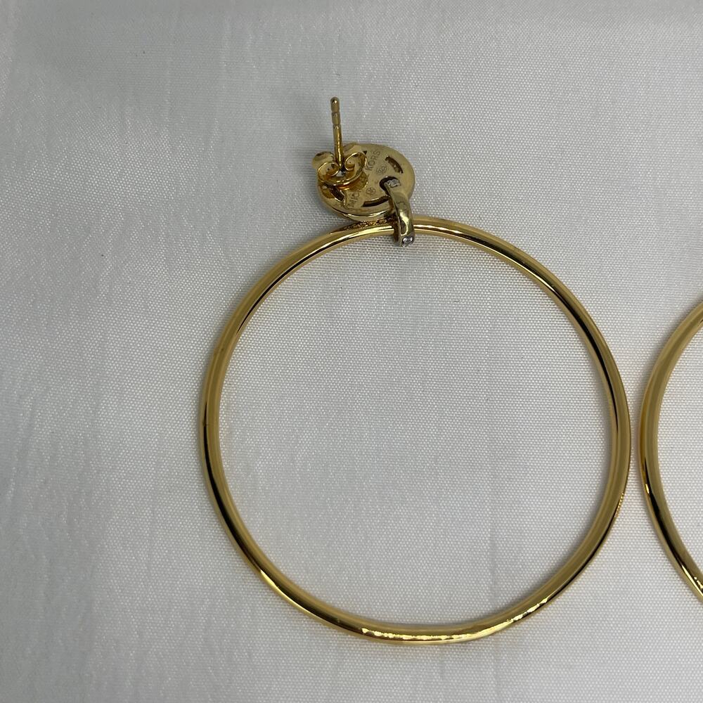 Michael Kors 14K Gold Vermeil Hoop Earrings CZ Statement Chic Women's Fashion - Picture 8 of 16